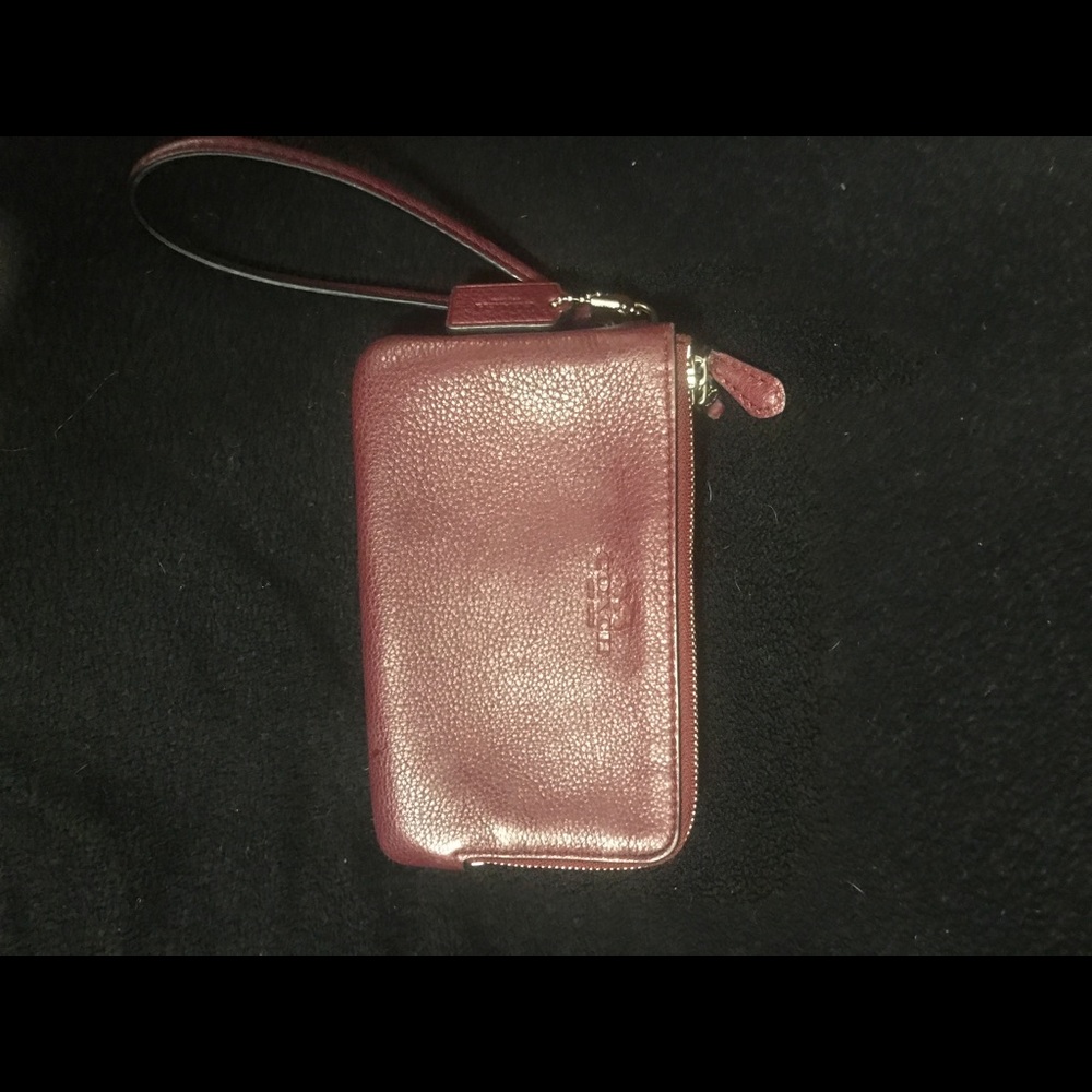Burgundy Coach wristlet